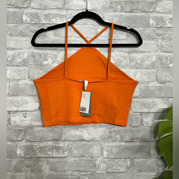 NEW - H&M Orange Halter Crop Top - Medium - Picture 4 of 5